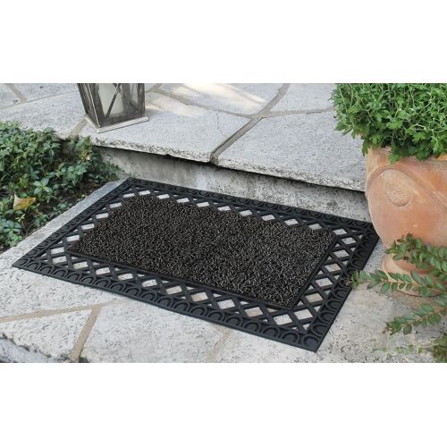  Grassworx GrassWorx Clean Machine French Quarter Doormat, 24 x 36, Flint (10376330)