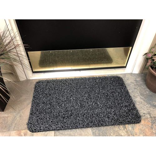  Grassworx GrassWorx Clean Machine High Traffic Doormat, 18 x 30, Charcoal (10376337)