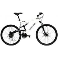 2018 Gravity FSX 1.0 Dual Full Suspension Mountain Bike with Disc Brakes, Shimano Shifting (White, 15in)