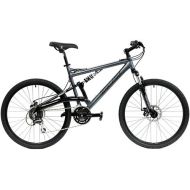 2018 Gravity FSX 1.0 Dual Full Suspension Mountain Bike with Disc Brakes, Shimano Shifting (Gray, 15in)