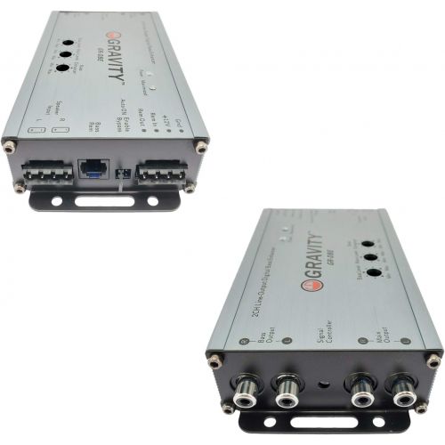  [아마존베스트]Gravity GR-DBE Two Channel Line-Output Converter 400 Watts Signal/CH with Digital Bass Enchancer with Knob/Dual Amplifier / 9.5 Volt Pre-Amp Outs/Level Matching Controls