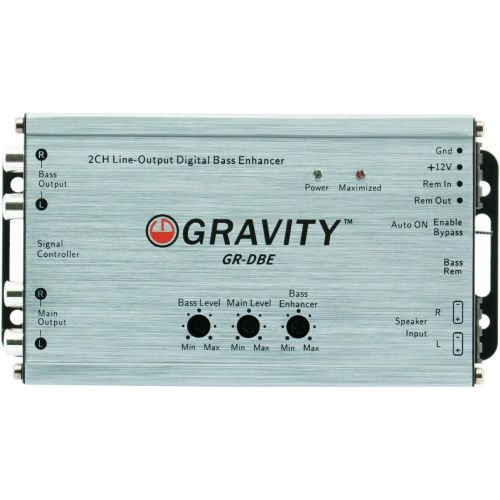  [아마존베스트]Gravity GR-DBE Two Channel Line-Output Converter 400 Watts Signal/CH with Digital Bass Enchancer with Knob/Dual Amplifier / 9.5 Volt Pre-Amp Outs/Level Matching Controls