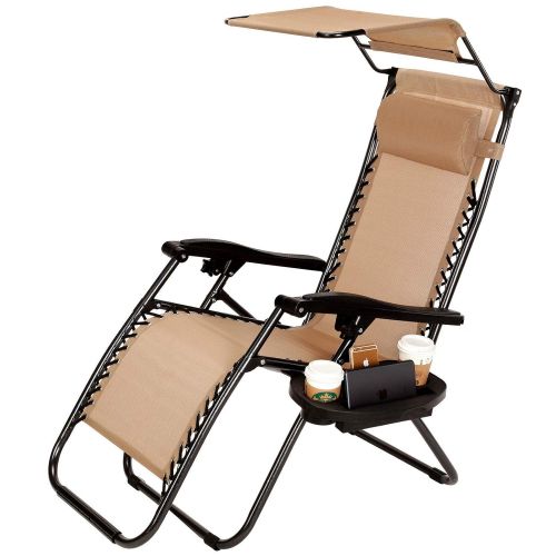  Gravity 2 x Folding Armchair Beach Deck Chair Recliner Lounge Chaise-Longue for Picnic Pool Hiking Fishing Camping Outdoor Stool