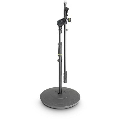  Gravity Stands Short Microphone Stand with Round Base and 2-Point Adjustment Telescoping Boom (Black)