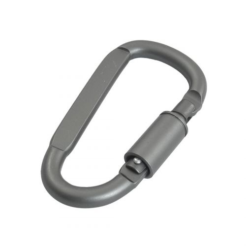  Gray Spring Loaded Aluminum Alloy D Shape Clasp Carabiner Clip by Unique Bargains