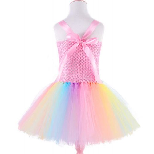  GreaSmart Baby Girls Rainbow Unicorn Dress with Wings LED Headband for Birthday Party Flower Princess Tutu