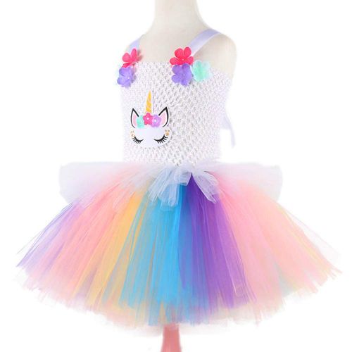  GreaSmart Baby Girls Rainbow Unicorn Dress with Wings LED Headband for Birthday Party Flower Princess Tutu