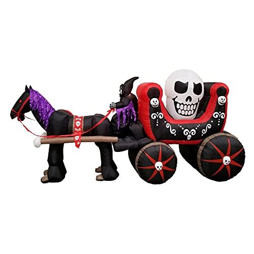  할로윈 용품Great 12 Foot Halloween Inflatable Air Blown Blowup Decoration Skeleton Ghost Carriage