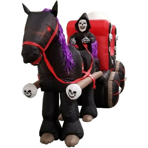  할로윈 용품Great 12 Foot Halloween Inflatable Air Blown Blowup Decoration Skeleton Ghost Carriage