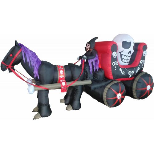  할로윈 용품Great 12 Foot Halloween Inflatable Air Blown Blowup Decoration Skeleton Ghost Carriage