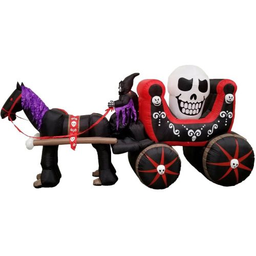  할로윈 용품Great 12 Foot Halloween Inflatable Air Blown Blowup Decoration Skeleton Ghost Carriage