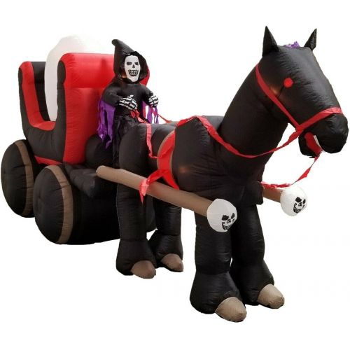  할로윈 용품Great 12 Foot Halloween Inflatable Air Blown Blowup Decoration Skeleton Ghost Carriage