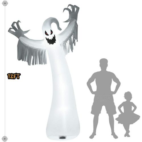  할로윈 용품Great 12FT Halloween Inflatable Blow Up Ghost w/ LED Lights Outdoor Yard Decoration