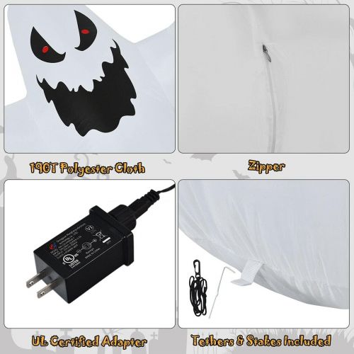  할로윈 용품Great 12FT Halloween Inflatable Blow Up Ghost w/ LED Lights Outdoor Yard Decoration