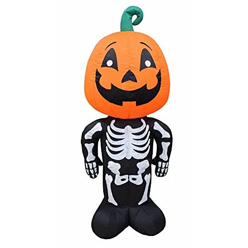  할로윈 용품Great 4 Foot Halloween Inflatable Pumpkin Head Skeleton Blowup Outdoor Yard Decoration