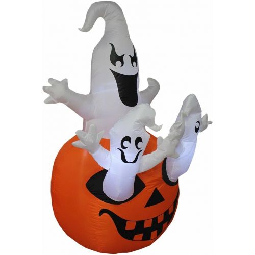  할로윈 용품Great 5 Foot Halloween Inflatable Yard Party Blowup Decoration Three Ghosts Pumpkin