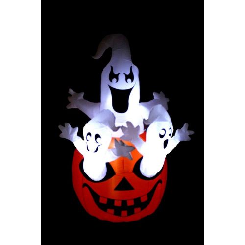  할로윈 용품Great 5 Foot Halloween Inflatable Yard Party Blowup Decoration Three Ghosts Pumpkin