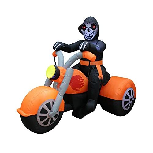  할로윈 용품Great 6 Halloween Inflatable Blowup Yard Decoration Skeleton Grim Reaper Motorcycle