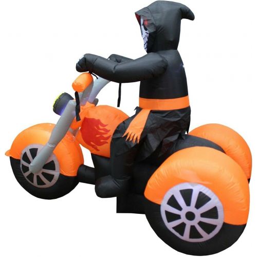  할로윈 용품Great 6 Halloween Inflatable Blowup Yard Decoration Skeleton Grim Reaper Motorcycle