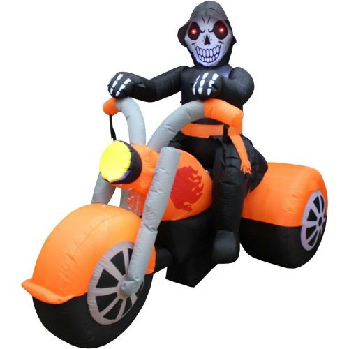  할로윈 용품Great 6 Halloween Inflatable Blowup Yard Decoration Skeleton Grim Reaper Motorcycle