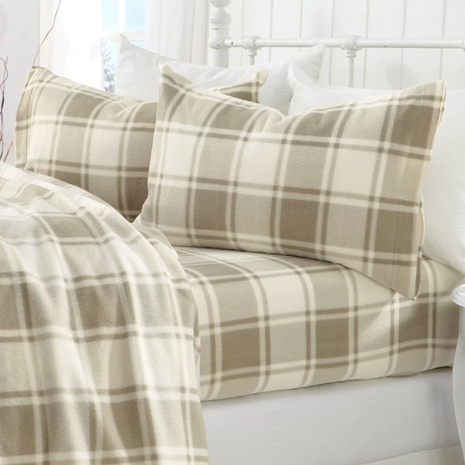 Great Bay Home Plaid Fleece Sheet Set