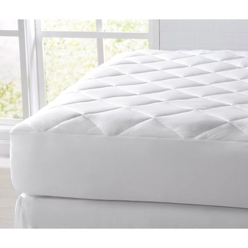  Great Bay Home Cooling Mattress Pad. Extra Plush Hypoallergenic Topper with Cooling Fibers That Absorb and Redistribute Body Heat. 100% Microfiber Shell (Twin, White)