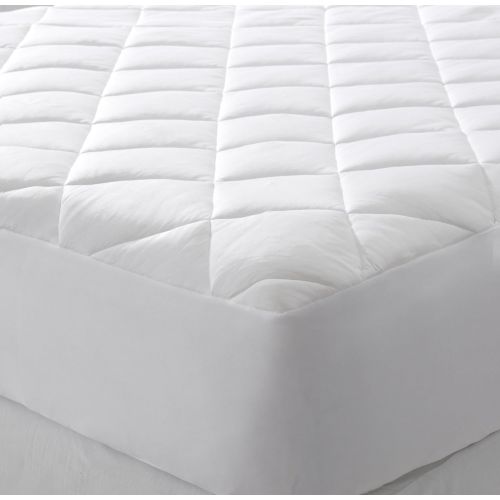  Great Bay Home Cooling Mattress Pad. Extra Plush Hypoallergenic Topper with Cooling Fibers That Absorb and Redistribute Body Heat. 100% Microfiber Shell (Twin, White)