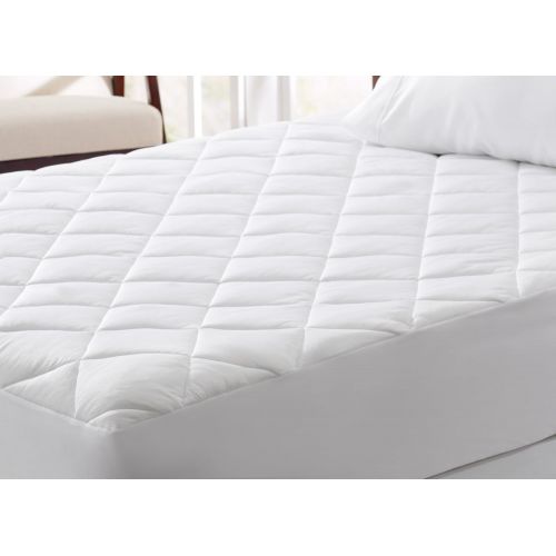  Great Bay Home Cooling Mattress Pad. Extra Plush Hypoallergenic Topper with Cooling Fibers That Absorb and Redistribute Body Heat. 100% Microfiber Shell (Twin, White)