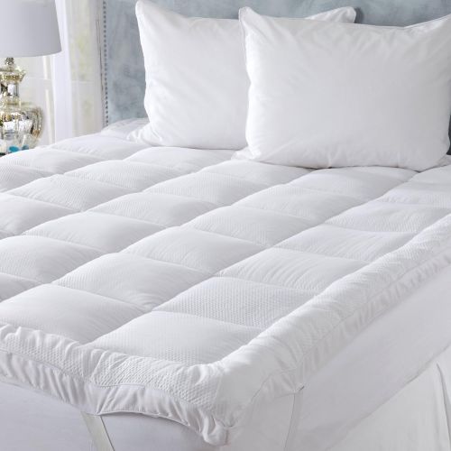  Great Bay Home Ultra-Soft Hotel Quality King Mattress Topper. Hypoallergenic Down Alternative Featherbed- Plush 2 Inch Thick Mattress Pillowtop. Fits Mattresses up to 18 Deep (King