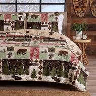 Great Bay Home 3-Piece Reversible Rustic Lodge Bedspread King Size Quilt with 2 Shams. All-Season Quilt Set. Wilder Collection (King)