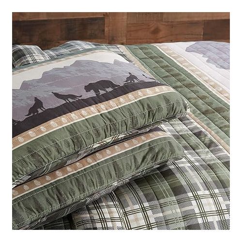  Great Bay Home 3-Piece Reversible Rustic Lodge Bedspread Quilt with 2 Shams. All-Season Quilt Set. (Full/Queen, Salt Creek)