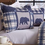 Great Bay Home Lodge Bedspread Full/Queen Size Quilt with 2 Shams. Cabin 3-Piece Reversible All Season Quilt Set. Rustic Quilt Coverlet Bed Set. Stonehurst Collection. (Navy/Grey)