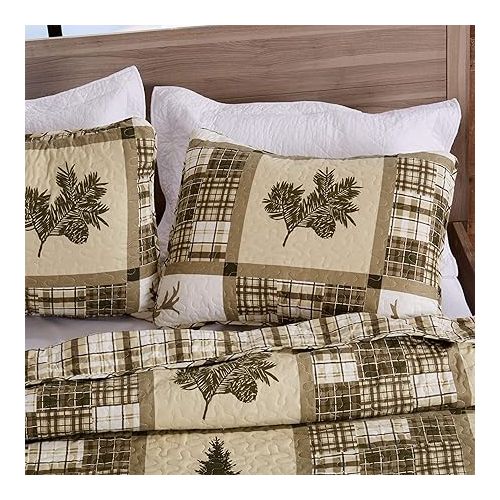  Great Bay Home Lodge Bedspread Twin Size Kid's Quilt Set with 1 Sham. Cabin 2-Piece Reversible All Season Quilt Set. Rustic Quilt Coverlet Bed Set. Stonehurst Collection.