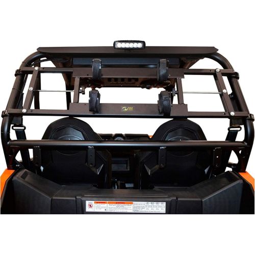  Great Day Power-Ride Gun Rack for Full-Size UTVs/ 50-64in Roll Bar Width, 2Gun Model, Black