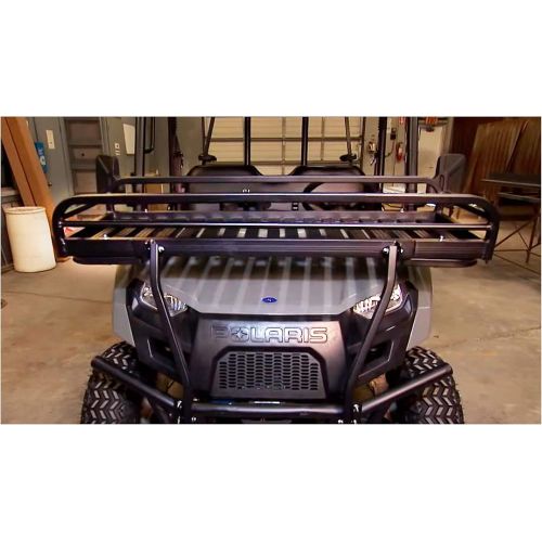  Great Day UTV Front Cargo Rack - 18 x 50 x 7 Carrying Cradle - 250 lbs Weight Capacity - Aluminum Frame - Black Powder-Coated Finish, UVFR751