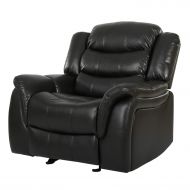 Great Deal Furniture Merit Brown PU Leather Glider Recliner Club Chair