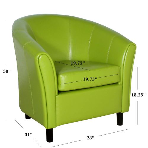  Great Deal Furniture Newport Lime Green Leather Club Chair