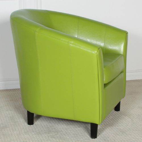  Great Deal Furniture Newport Lime Green Leather Club Chair