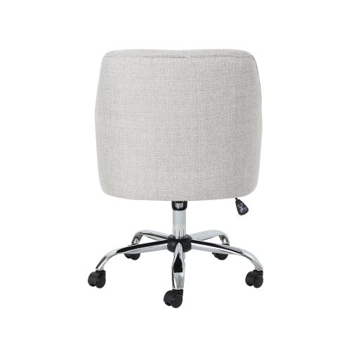  Great Deal Furniture Morgan Mid Century Modern Fabric Home Office Chair with Chrome Base, Beige