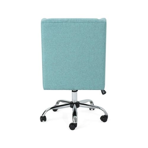  Great Deal Furniture Tucker Traditional Home Office Chair, Blue and Chrome