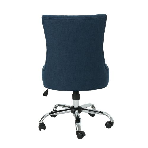  Great Deal Furniture Bagnold Desk Chair for Home Office | Navy Blue | Fabric