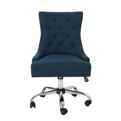  Great Deal Furniture Bagnold Desk Chair for Home Office | Navy Blue | Fabric