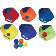 Reversible Baseball Mitts for Left and Right Hand throwers with Hook and Loop Fasteners for Holding and catching The Ball (Set of 6 Mitts and 6 Balls)