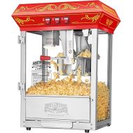 Good Time Popcorn Machine - 3-Gallon Popper with Steel Kettle, Old Maids Drawer, Warming Tray, and Scoop for Home by Great Northern Popcorn (Red)