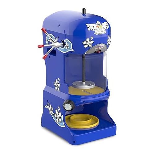  Ice Cub Shaved Ice Machine - Powerful Crushed Ice Maker and Snow Cone Machine for Parties, Concessions, or Events by Great Northern Popcorn (Blue)