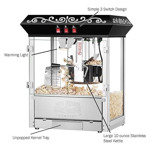  Great Northern 10 oz Perfect Popper Countertop Style Popcorn Machine Black