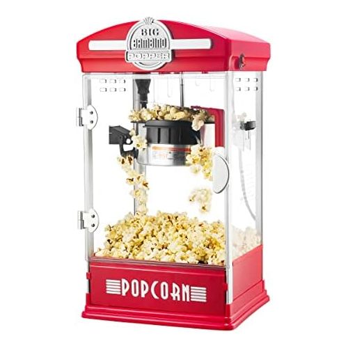  Great Northern Popcorn Company Great Northern Popcorn Big Bambino Popcorn Machine - Old Fashioned Popcorn Maker with 4-Ounce Kettle, Measuring Cups, Scoop and Serving Cups (Red), 10.8 x 9.7 x 19.5