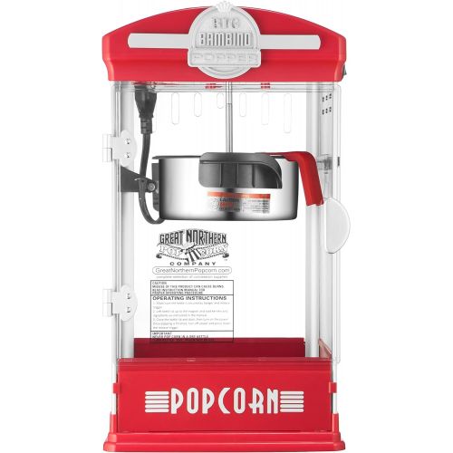  Great Northern Popcorn Company Great Northern Popcorn Big Bambino Popcorn Machine - Old Fashioned Popcorn Maker with 4-Ounce Kettle, Measuring Cups, Scoop and Serving Cups (Red), 10.8 x 9.7 x 19.5