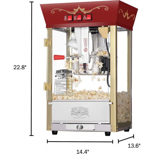  Great Northern Popcorn Company Great Northern Popcorn Red Matinee Movie Theater Style 8 oz. Ounce Antique Popcorn Machine