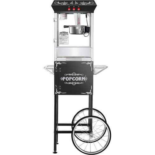  Great Northern Popcorn Company Great Northern Popcorn Black 8 oz. Ounce Foundation Vintage Style Popcorn Machine and Cart